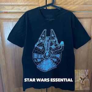 Design by Humans Men’s Star Wars Millennium Falcon Graphic Tee, Sz XL